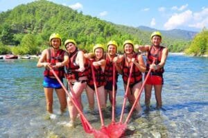 Rafting team preparing to launch in Antalya