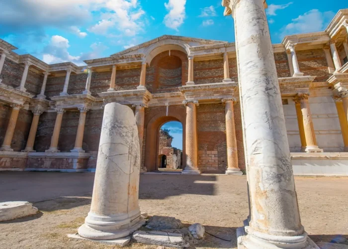 Ruins of Sardis Synagogue, an important stop on the Turkey Seven Churches tour.