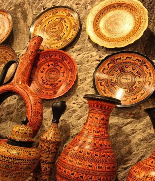 Scenic view of Avanos valley and rock formations in Cappadocia