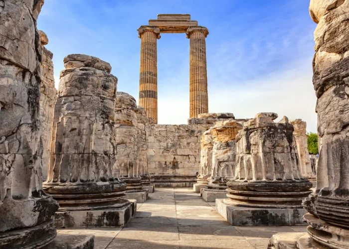 ncient stone columns of Apollon Temple in Didyma