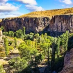 Green valley with cliffs in Ihlara, Cappadocia