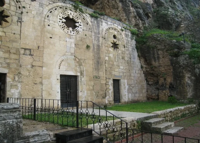 Exterior facade of St. Pierre Cave Church in Antakya