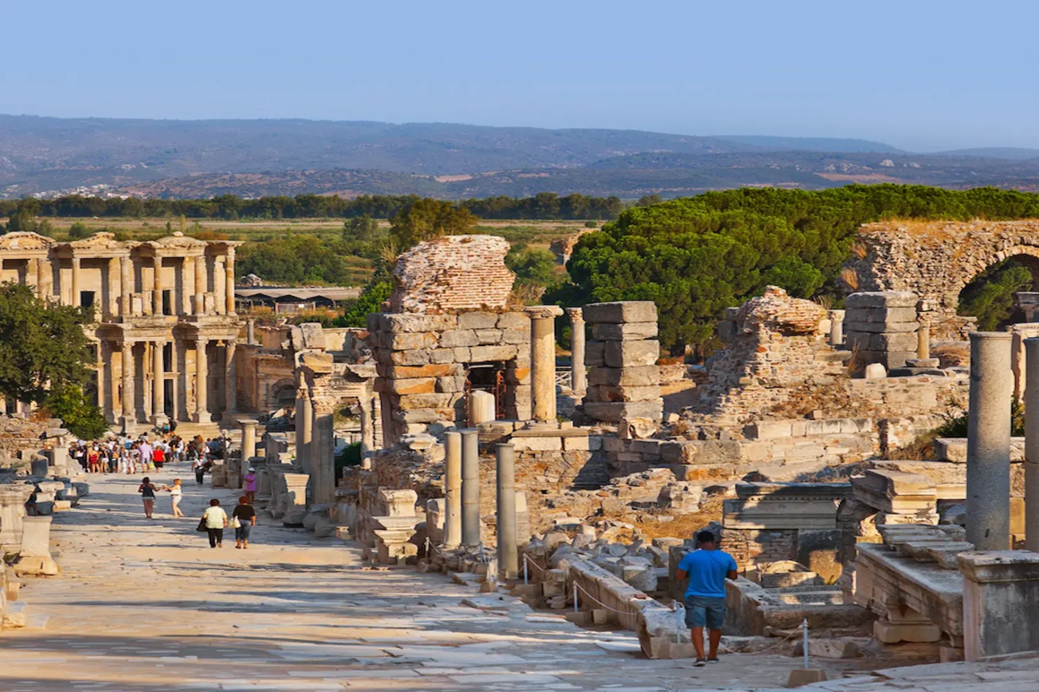Ancient fountain ruins dedicated to Emperor Trajan in Ephesus