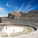 Ancient Great Theatre in Ephesus with marble seating