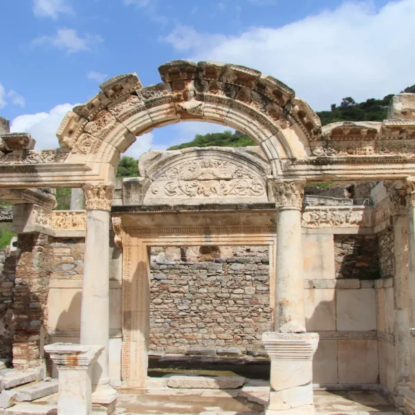Hadrian Temple ruins in Ephesus ancient city