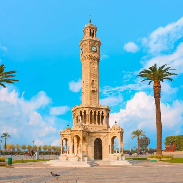 Historic Izmir Clock Tower in Konak Square, Turkey