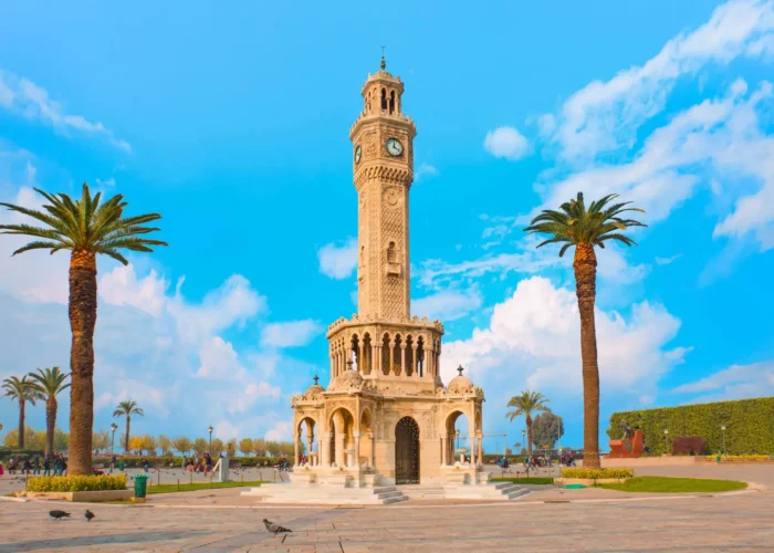 Historic Izmir Clock Tower in Konak Square, Turkey